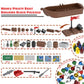 LANMANUO 221 PCS Money Bank Building Block, Pirate Ships Maps Treasure Chest City 100 Dollar Jewel Gems Diamonds Gold Bar Coins Bricks Pieces