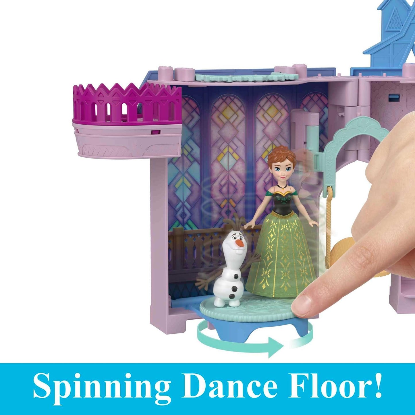 Mattel Disney Frozen Toys, Anna Doll House Stackable Castle with Small Doll, Olaf Figure & 7 Furniture & Accessories, Inspired by the Movie