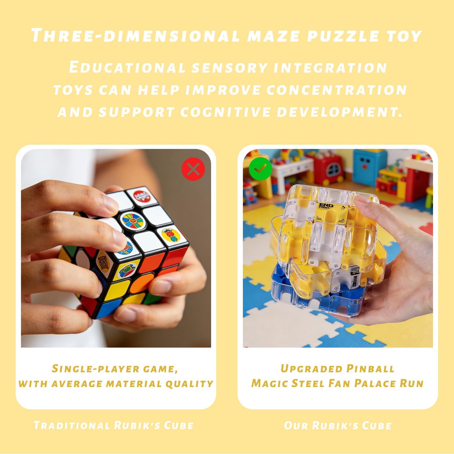 Nerfcareani 3D Cube Puzzle for Kids Color Matched Game Brain Teaser Game,Educational Learning Toys for Logical Thinking, Family Board Games, Durable
