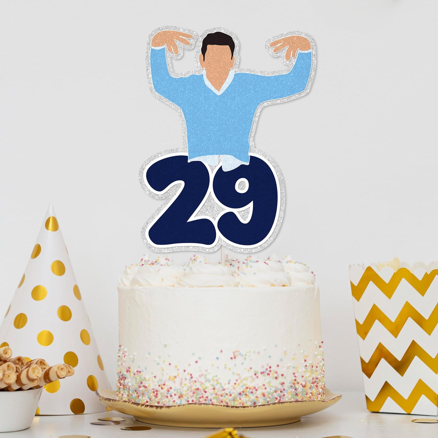 Twenty-Nine Birthday Cake Topper - Glitter New Girl 29th Party Decorations I'm 29 Folks, What's Up? Birthday Party Cake Décor For Women