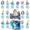 25Pcs Cinderela Cake Decorations with 24pcs Cupcake Toppers 1pcs Cake Topper for Girls Birthday Party Supplies