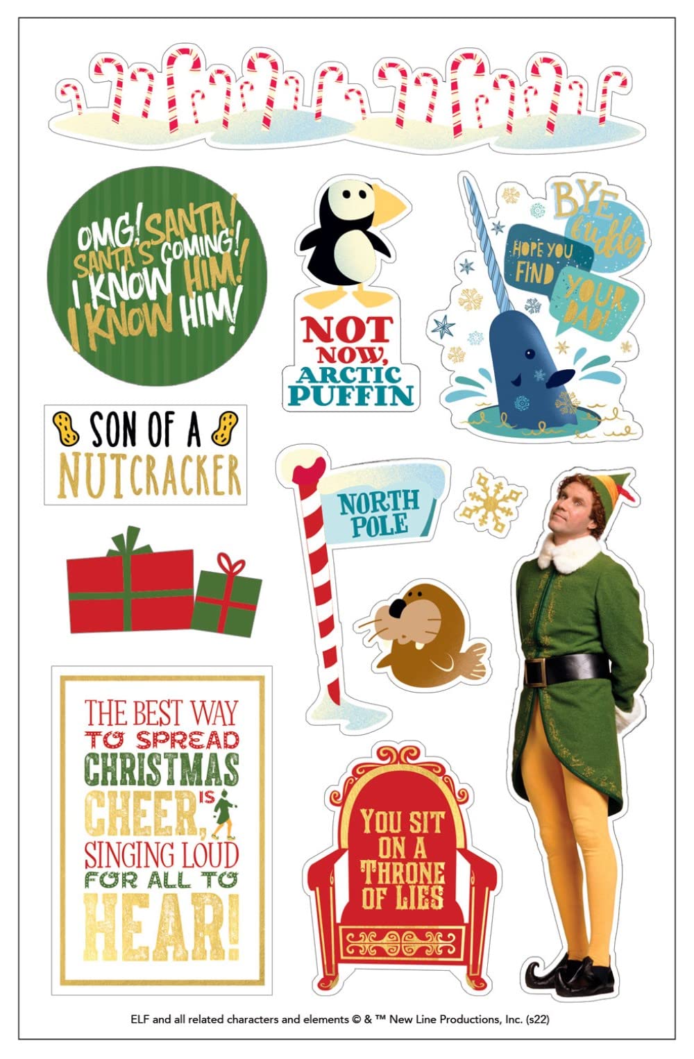 Paper House Productions Buddy The Elf Sticker Multipack (Pack of 3)