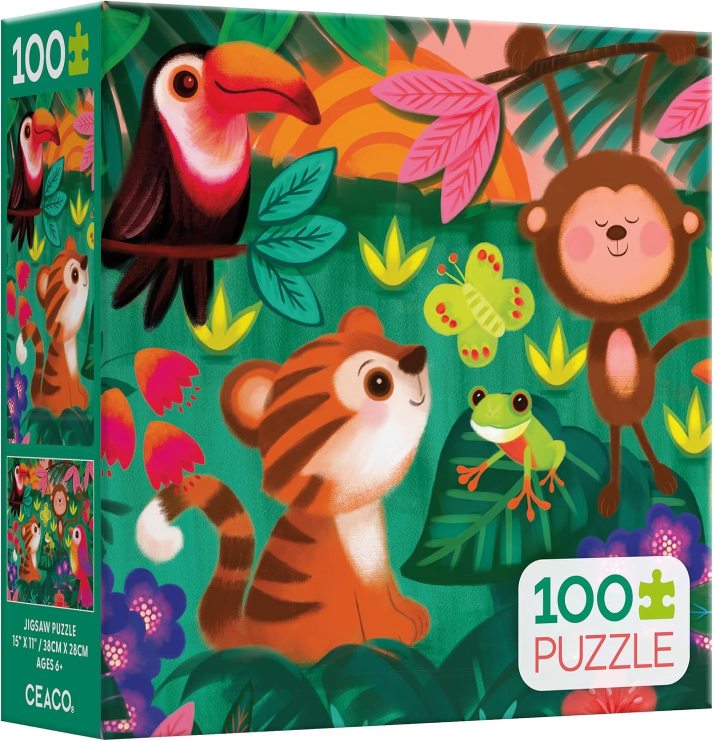 Ceaco - Jungle Friends - 100 Piece Jigsaw Puzzle for Kids