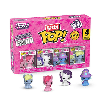 Funko Pop! Bitty: My Little Pony - Pinkie Pie, Rarity, Trixie, and Derpy - 0.9 Inch (2.2 Cm) - Cartoon Collectable - Gift Idea - Stackable Display