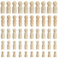 Juvale Unfinished Wooden Peg People - 50-Piece Set, 5 Sizes & Natural Wood - DIY Painting Peg Dolls & Wooden Doll House People - Family Constellations