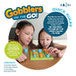 Gobblers on the Go! Portable Wooden Tic-Tac-Toe Board Game, 2 Players, Ages 5+
