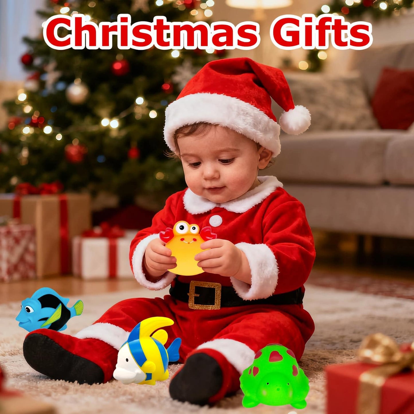 Bath Toys for Kids Ages 1-3 - Christmas Stocking Stuffers - Birthday Gifts for 1 2 3 Year Old Boys Girls Mold Free Bath Toy - Toddler Pool Bathtub