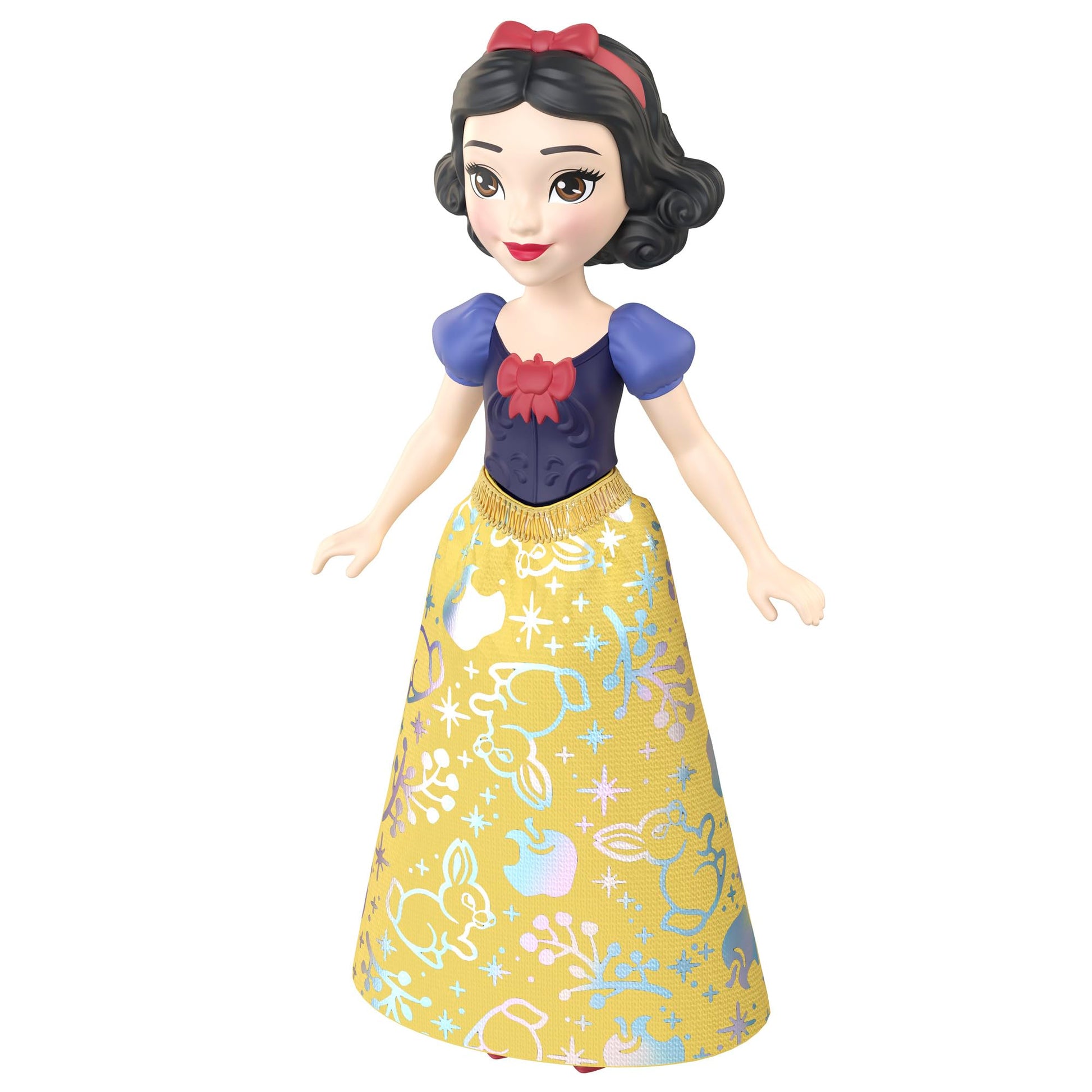 Disney Princess Snow White Small Doll - Inspired by Snow White and the Seven Dwarfs - 9 cm Moving Mini Doll with Removable Soft Skirt - MTHLW69