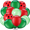 Gejoy 48 Pack Watermelon Balloons for Watermelon Party Decorations 10 Inch Red and Green Latex Balloon for Summer Themed Birthday Baby Shower Wedding