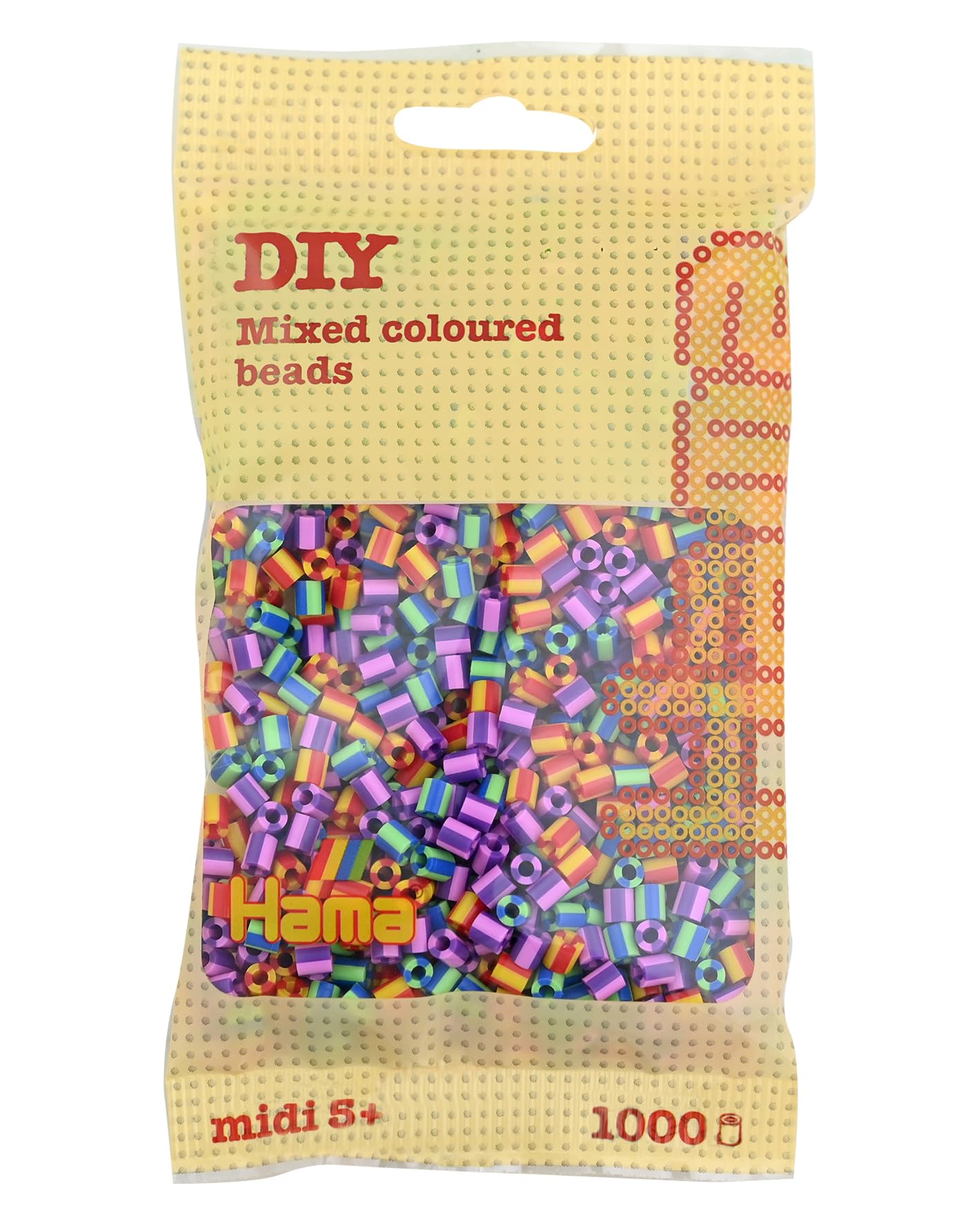 Hama 10.207-92 1,000 Beads in Bag Striped Mix 92, Multicolour