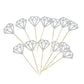 50 Pack Cupcake Toppers Silver Glitter Diamond Cakes Toppers Cupcake Decor Party Cake Decoration Supplies