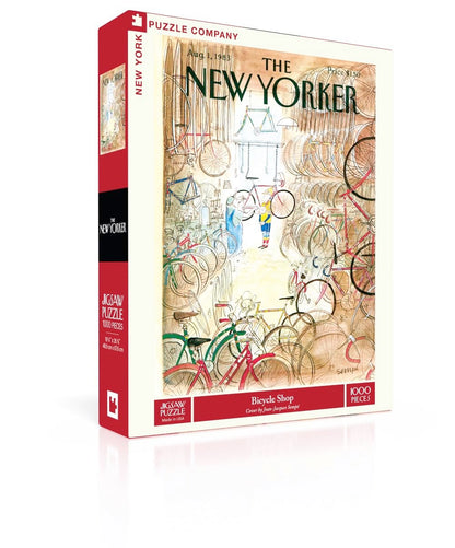 New York Puzzle Company - New Yorker Bicycle Shop - 1000 Piece Jigsaw Puzzle for Family Game Nights by Jean-Jacques Sempé