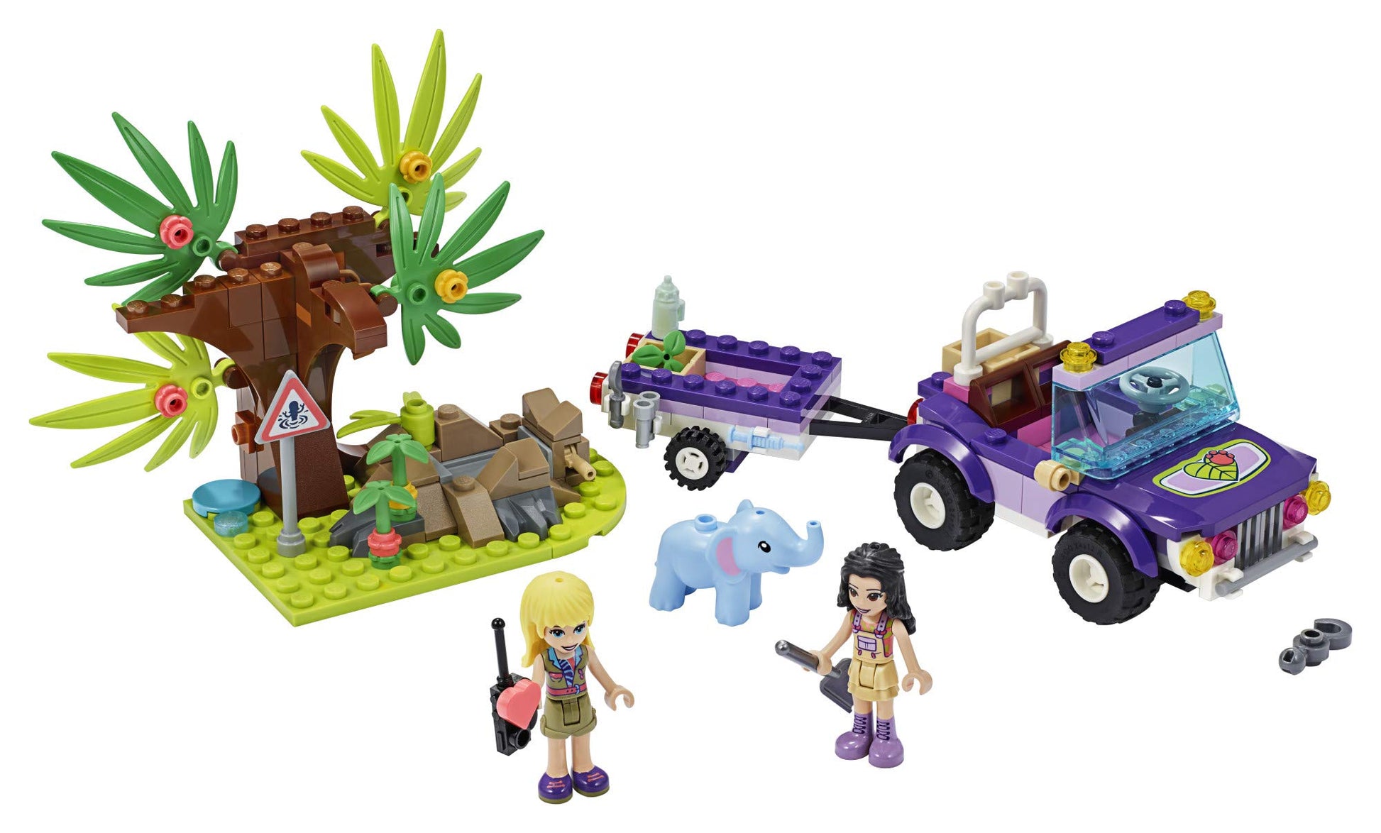 LEGO Friends Baby Elephant Jungle Rescue 41421 Adventure Building Kit; Animal Rescue Playset That Comes with a Toy Truck and Trailer, Plus Friends