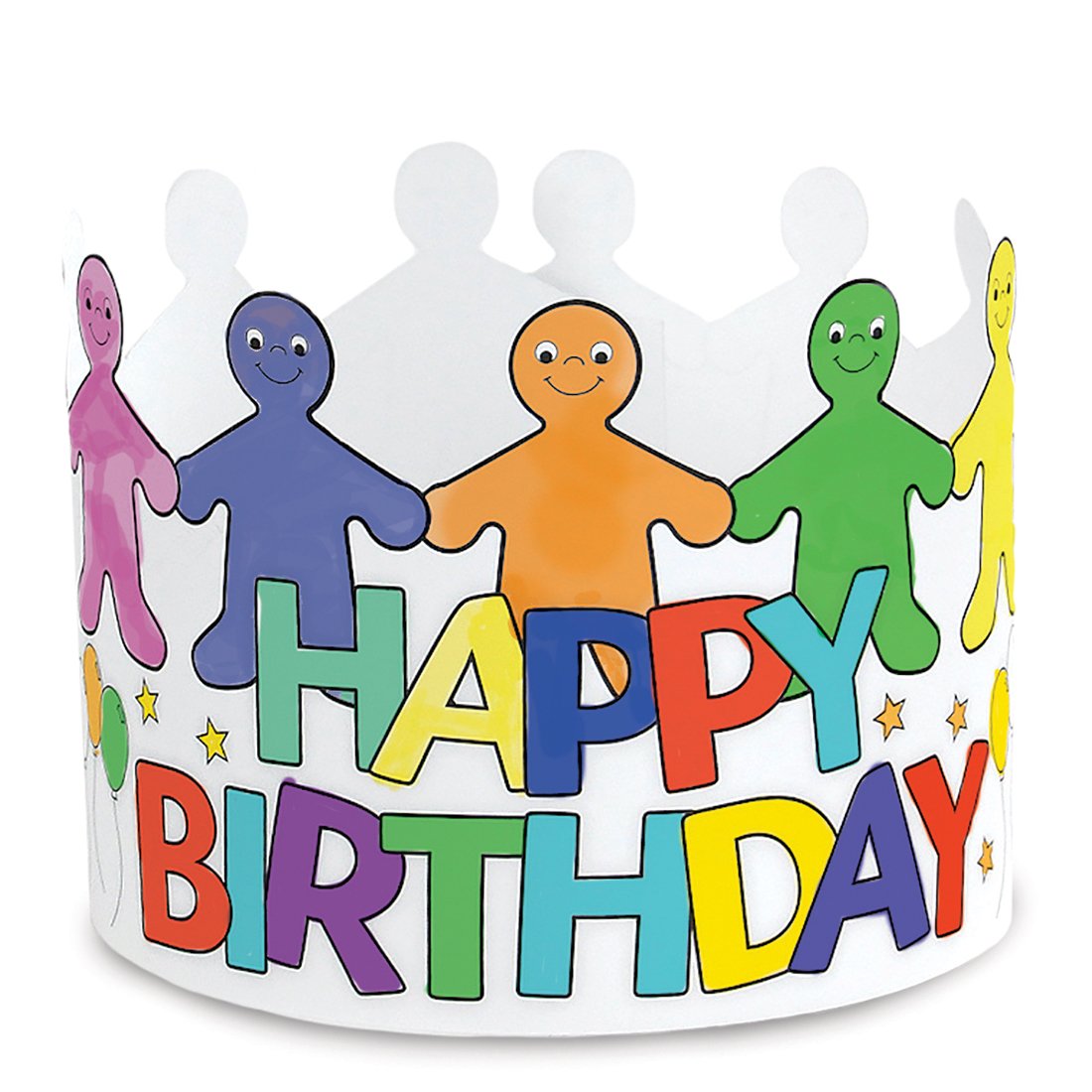 Hygloss Birthday Crowns for Kids Classroom - 12 Color Your Own Adjustable Crown - Quality Cardstock Black on White Design - 5 in Tall, 24 in Long