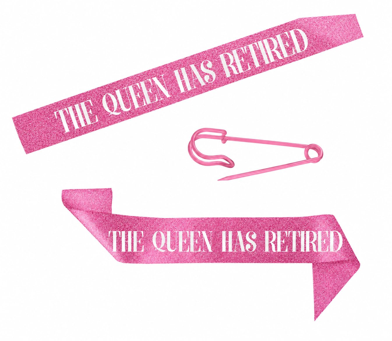 JPACO Retirement Tiara & Sash Set - “The Queen Has Retired” Crown & Sash for Parties, Events & Celebrations (Pink)