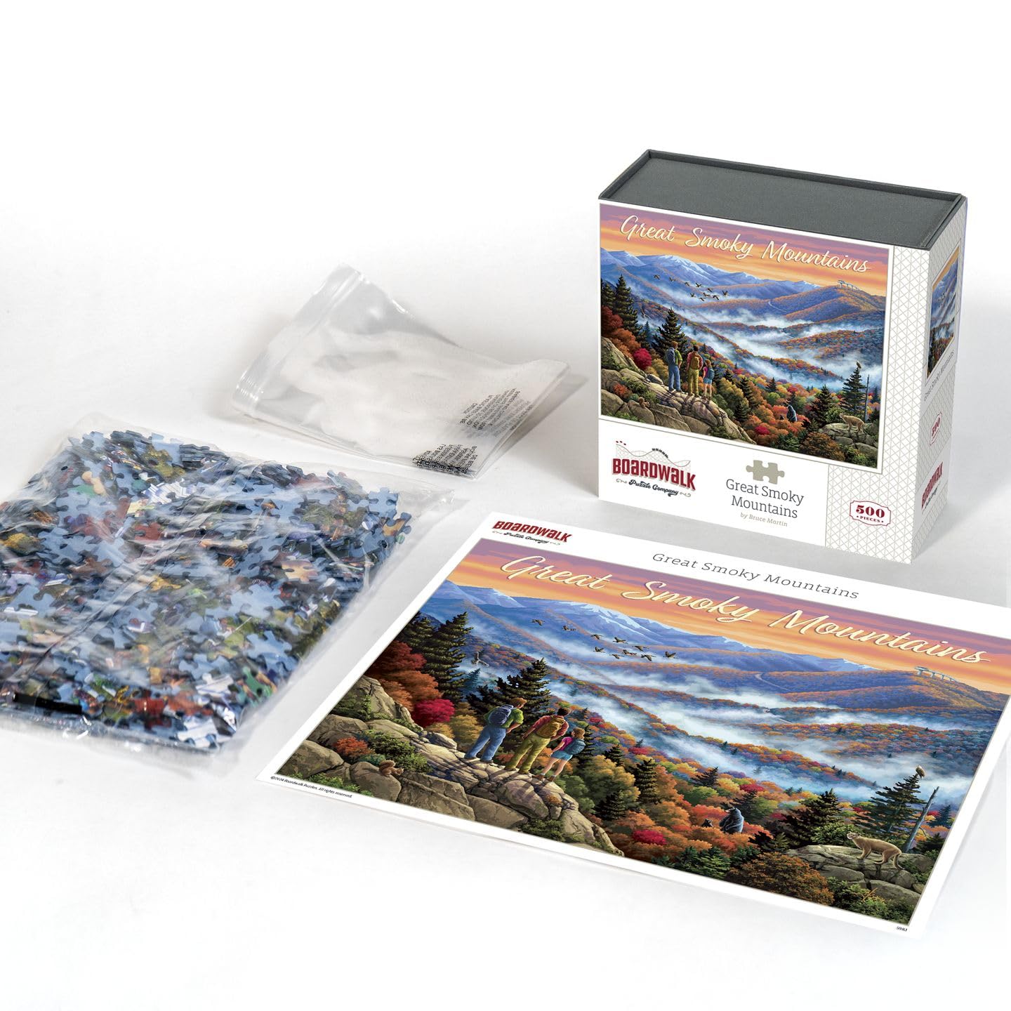 Boardwalk Great Smoky Mountains 500 Piece Jigsaw Puzzle Fall Scenic Tennessee Puzzles with Premium Box, Gift for Adults and Family 16"x20"