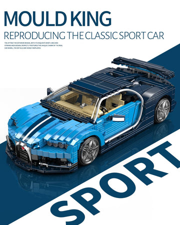Mould King 10111 Sports Car Building Kits, Scale Model Race Car for Adults, Classic Super Cars Display Model, Collectible Set for Adults to Build