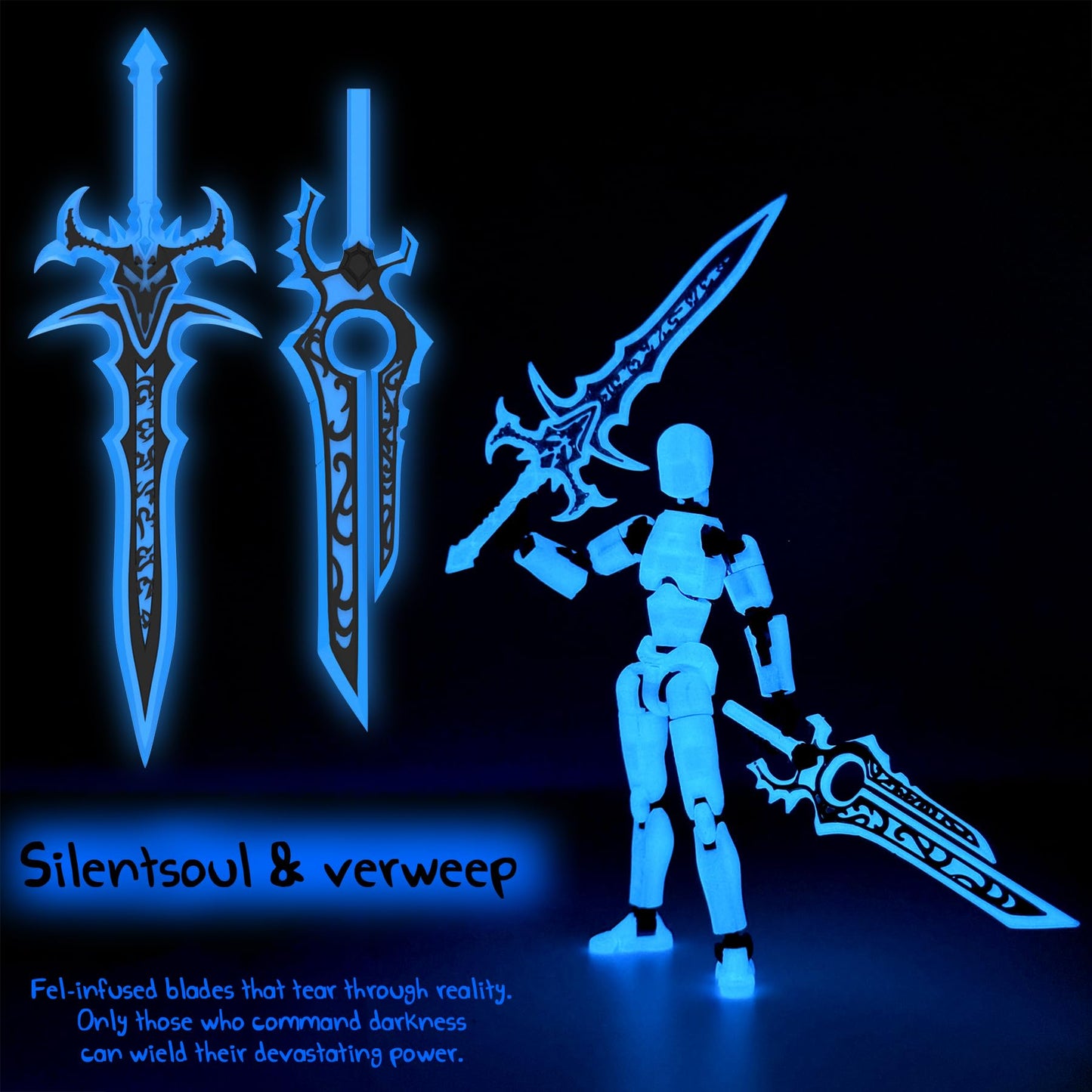 [6-PACK] Glowing Titan 13 Action Figure Set Already Assembled, Dummy 13 3D Printed Action Figures With Weapons Accessories T Lucky Robo 13 Nova 13