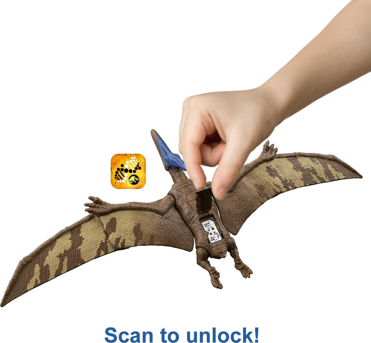 Mattel Jurassic World Dominion Roar Strikers Dinosaur Action Figure with Roaring Sound & Attack Action, Pternanodon Dino Toy Includes Downloadable App
