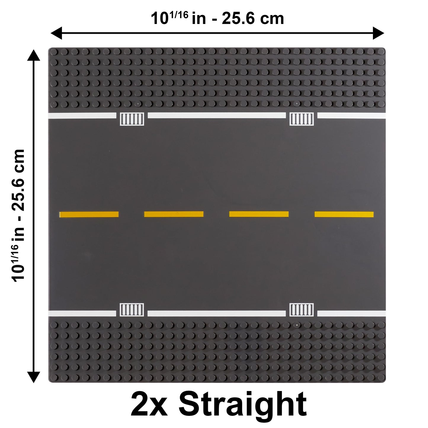 Apostrophe Games Road Baseplate - Premium Building Blocks Base Plates Compatible with All Major Brands - 6pcs Baseplate Gray with Road Design