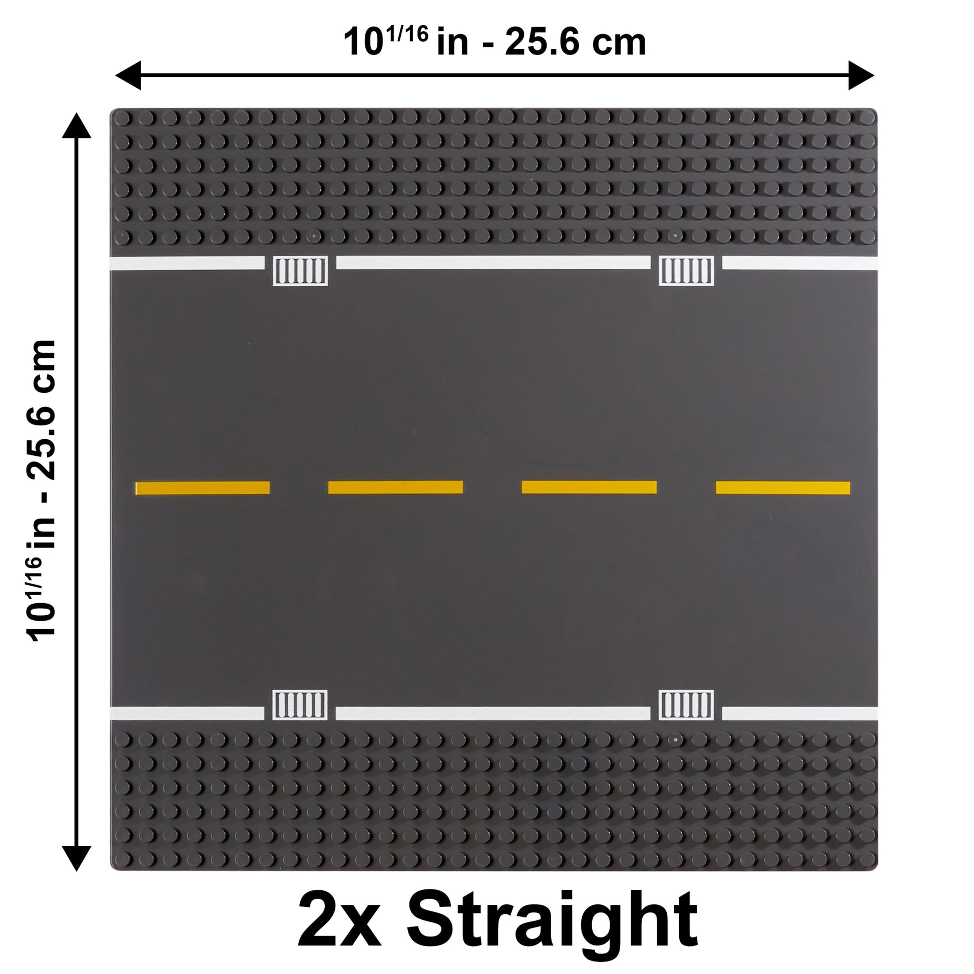 Apostrophe Games Road Baseplate - Premium Building Blocks Base Plates Compatible with All Major Brands - 6pcs Baseplate Gray with Road Design
