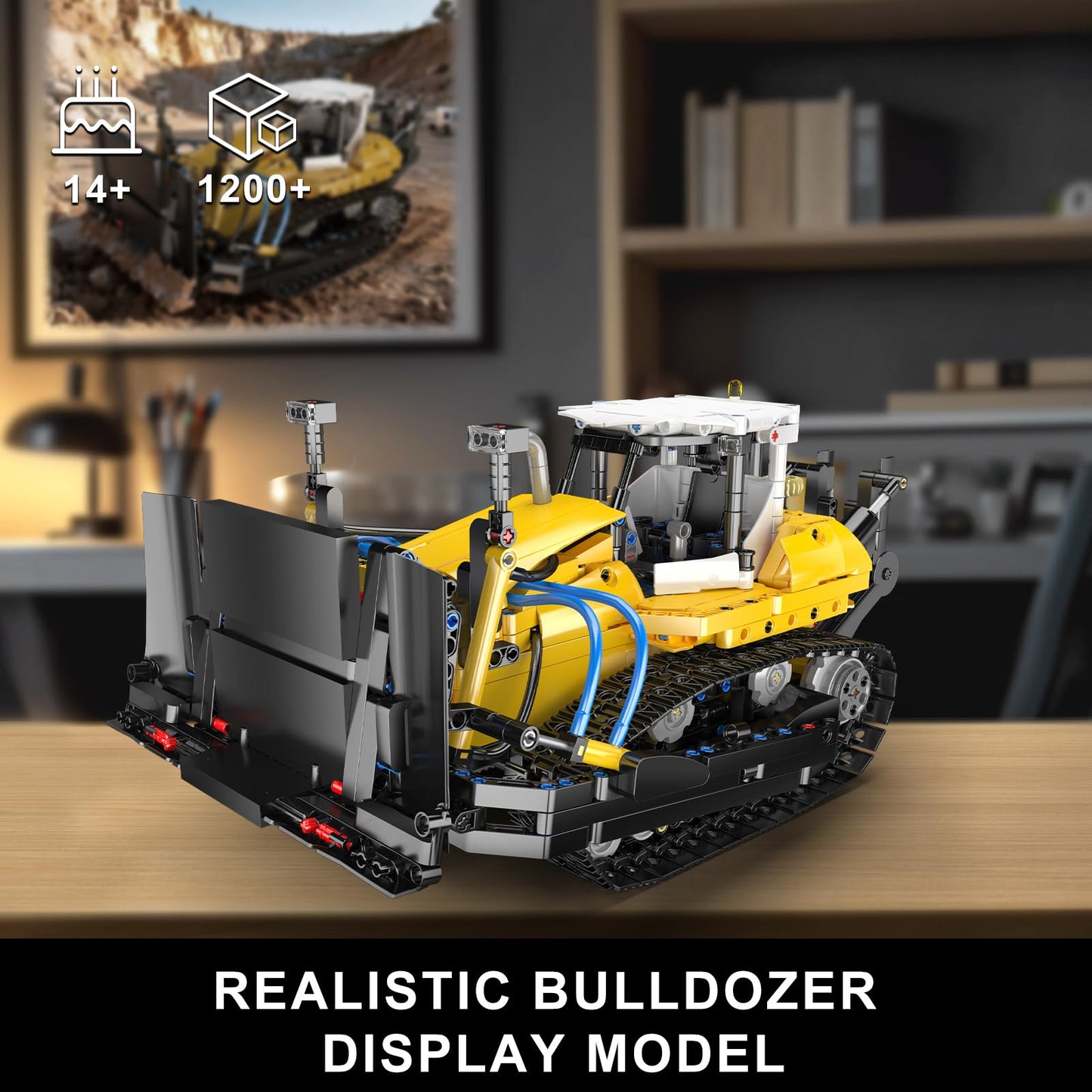 Mould King 19019 Bulldozer Building Set - Technique Heavy Bulldozer Truck Model Kits, Collectible Construction Vehicle Toys, DIY Engineering Building