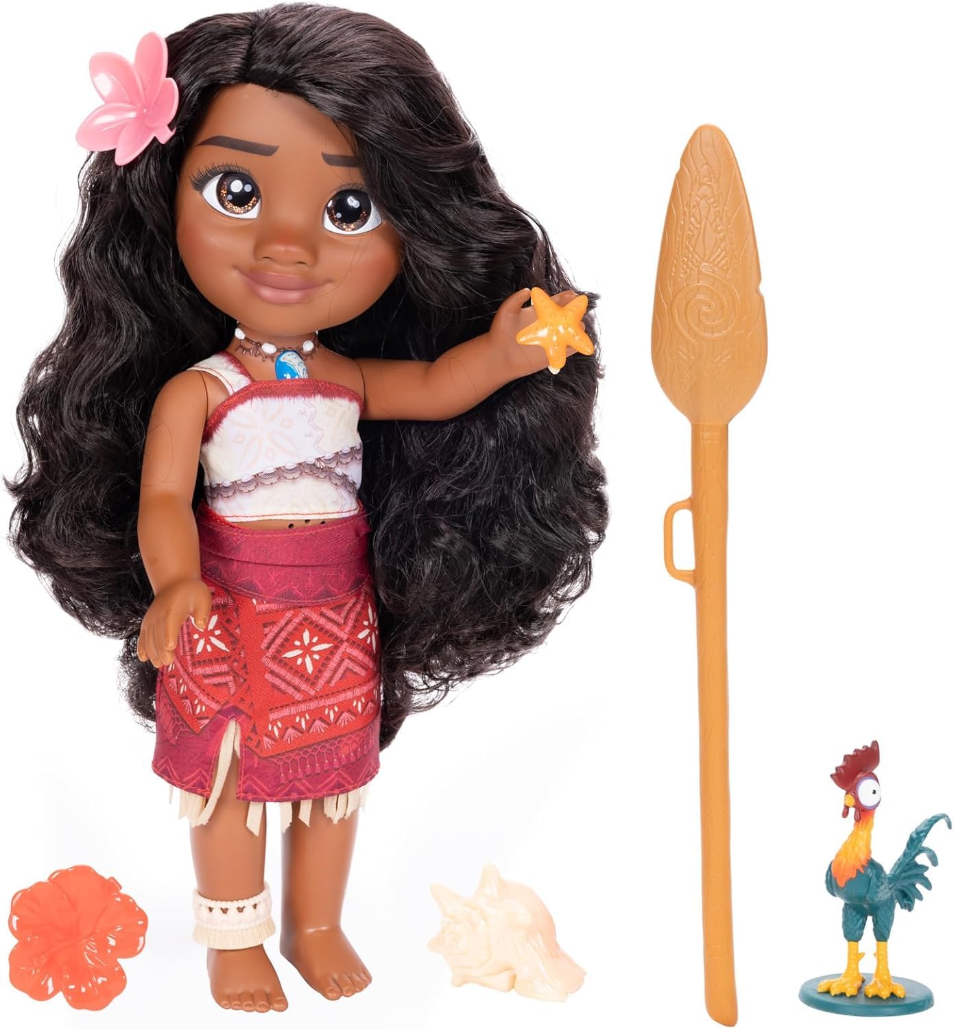 Oceania 2 Doll 38 cm Vaiana Singer with Her Clothes Inspired by The Animated Movie, Enriched with Precious Details, Her Eyes Shine