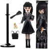 DANONI Addams Toys,Long Sleeve Dots Dress,Red Lips,Black High Heels and Black Hair,Made to Move Addams Dolls,Birthday Idea Gifts (Striped Doll +