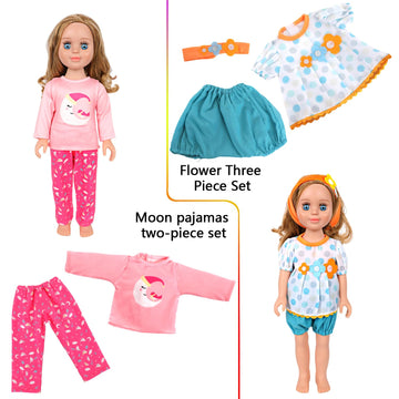 MSYO 10Pcs Doll Clothes and Accessories for 16-18 Inch Girl Dolls,Handmade Fashion Outfits with Dresses,Tops,Pants,Swimsuit,Hat,Headband,Casual &
