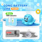 Octopus Bath Toys for Toddlers| Rechargeable Automatic Sprinkler Water Toys with LED Lights & 4 Toss Rings,150 Mins Battery Life,Baby Toys for 6-12