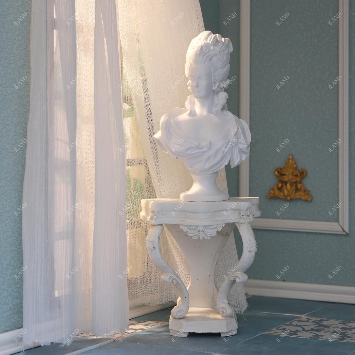 iLAND Dollhouse Furniture on 1/12 Scale Miniature Dollhouse Table Victorian Furniture for Doll House Living Room Fairy Garden Accessories Mini House