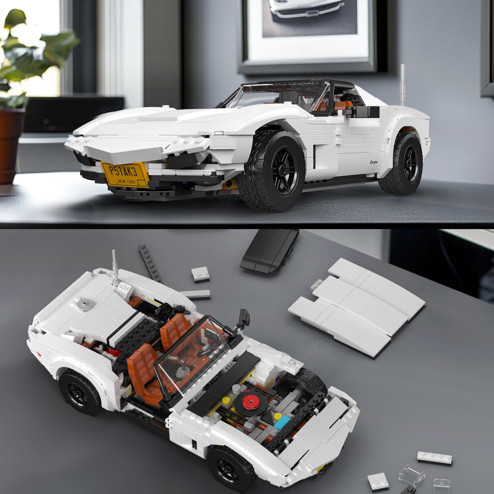 Mould King 10198 Technology Supercar Building Block Kits, Car Model Building Sets, MOC Car Gift for Adult Collections Enthusiasts, 1347 Pieces