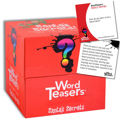 WORD TEASERS Santa's Secrets - Family Trivia Game with Holiday Conversation Cards & Party Game - 150 Trivia Cards