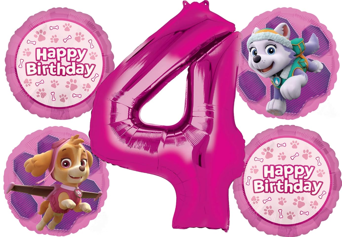 Skye Everest 4th Birthday Party Supplies Girl Paw Pups on Patrol Balloons