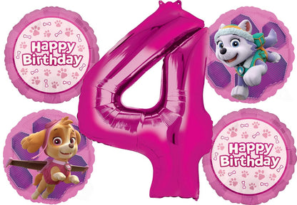 Skye Everest 4th Birthday Party Supplies Girl Paw Pups on Patrol Balloons