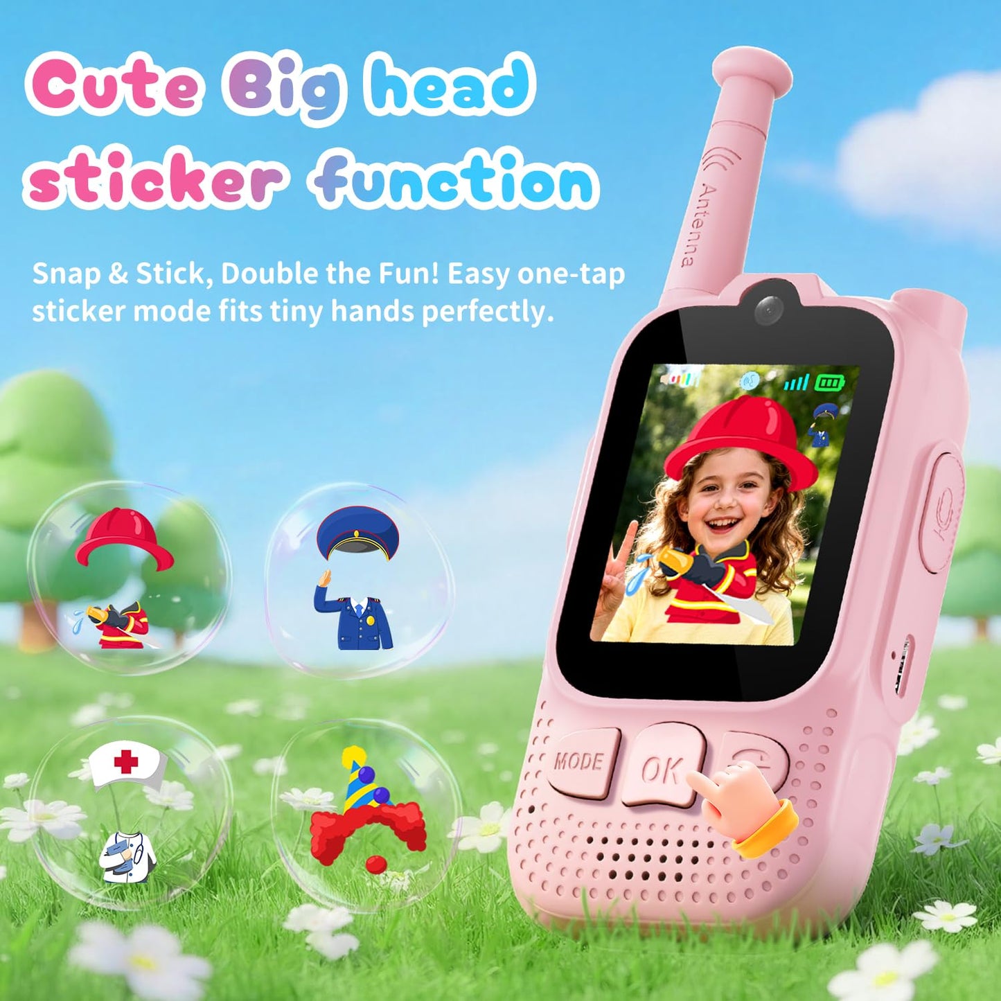 Kids Audio/Video Walkie Talkies, 2 Pack Rechargeable Walkie Talkies for Kids with 2’’ Screen & Camera & Voice Changer, Long Range Boys Girls Toys for