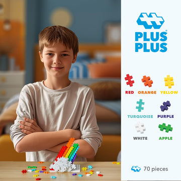 PLUS PLUS Rainbow Mix Tube - Mini Interlocking Building Blocks Set, Stem Toys for Kids - Sensory Bin Fillers/Math Manipulatives Classroom Must Haves