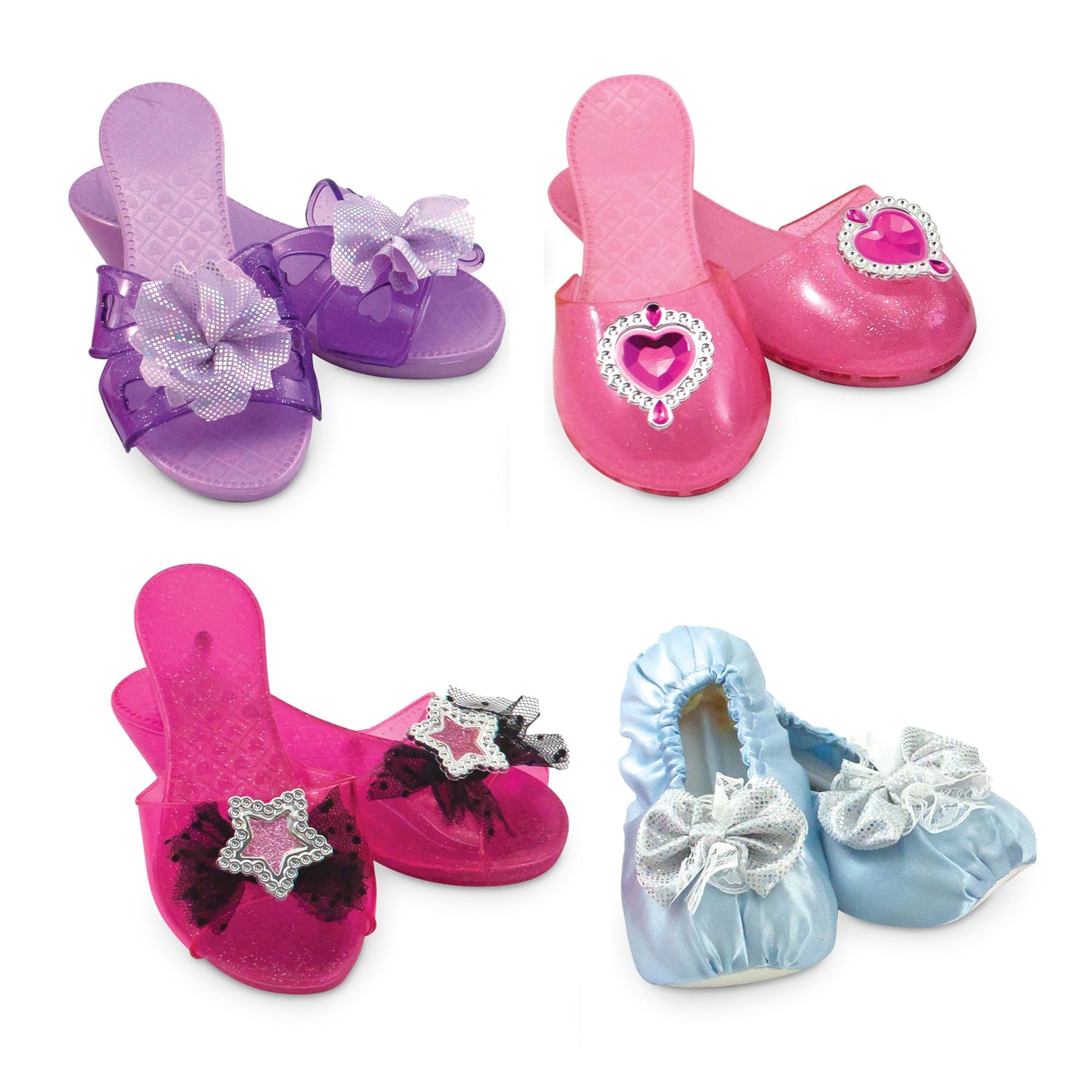 Melissa & Doug Dress-Up Shoes Set for Kids (4 Pairs) - Step In Style! High-Heeled Role Play Shoes - Pretend Play Costume Accessories for Toddlers &