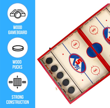 Regal Games - Jumbo 22" Sling Puck - Fun, Fast Family-Friendly Finger Hockey Puck Game - Includes 1 Gameboard, 5 Red Pucks, 5 Black Pucks - Ideal