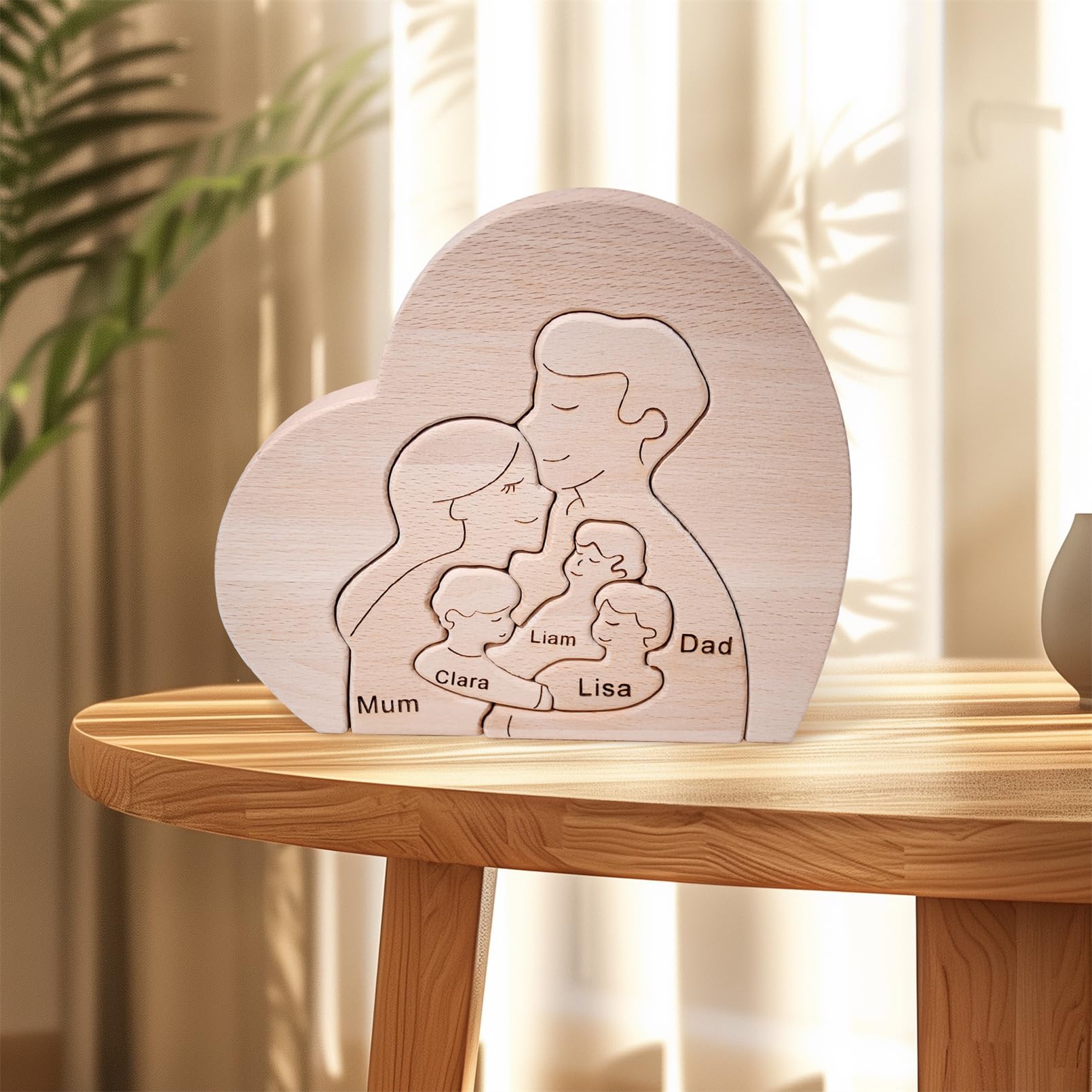 YOOURNEONS Custom Puzzle Personalized Wooden Puzzle with Family Name Personalized Wooden Home Decor Puzzles Gifts for Mom, Dad,Grandparents, Birthday