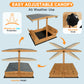 Large Wooden Sandbox Outdoor Sand Pit with Lid Cover Foldable Bench Seat Bottom Liner Sand Box for Garden Patio Beach Backyard Play Aged 3-12 Years