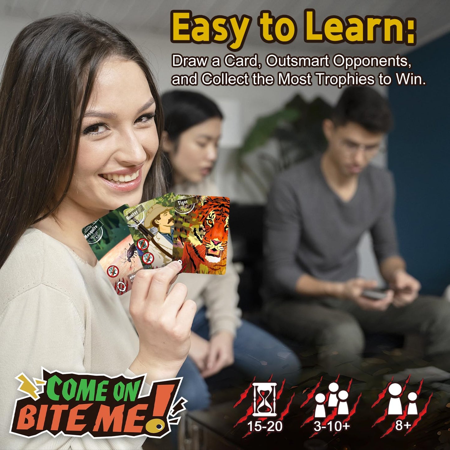 Whales Entertainment| Come On Bite Me| Fun Semi-Cooperative Bluffing Card Game for Adults & Teens| Multiplayer Strategy Party Games|Family Game Night