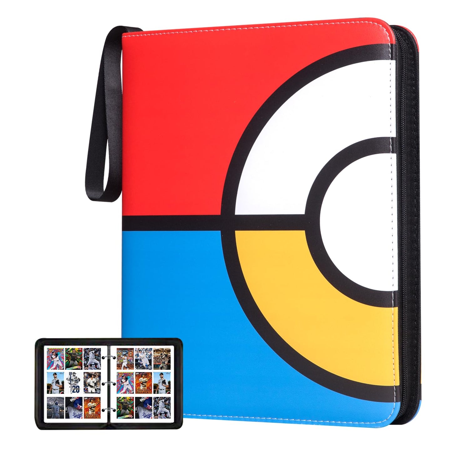 Collectible Trading Card Albums, 9 Pocket Trading Card Holder Fits 990 Cards With 55 Removable Sleeves Card Storage Organizer Case Compatible with