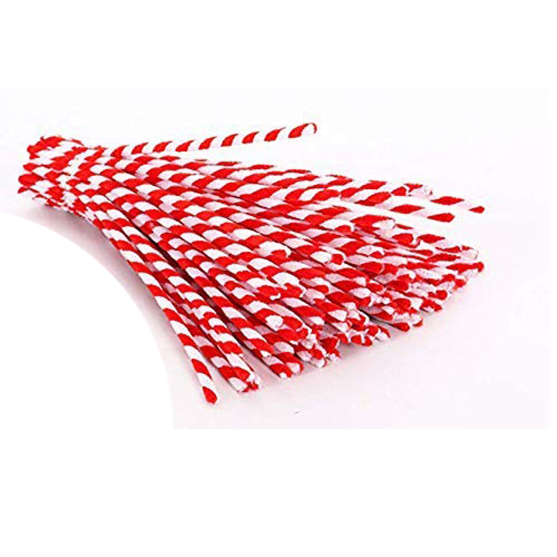 Carykon Pack of 100 Striped Chenille Stems Pipe Cleaners (Red)
