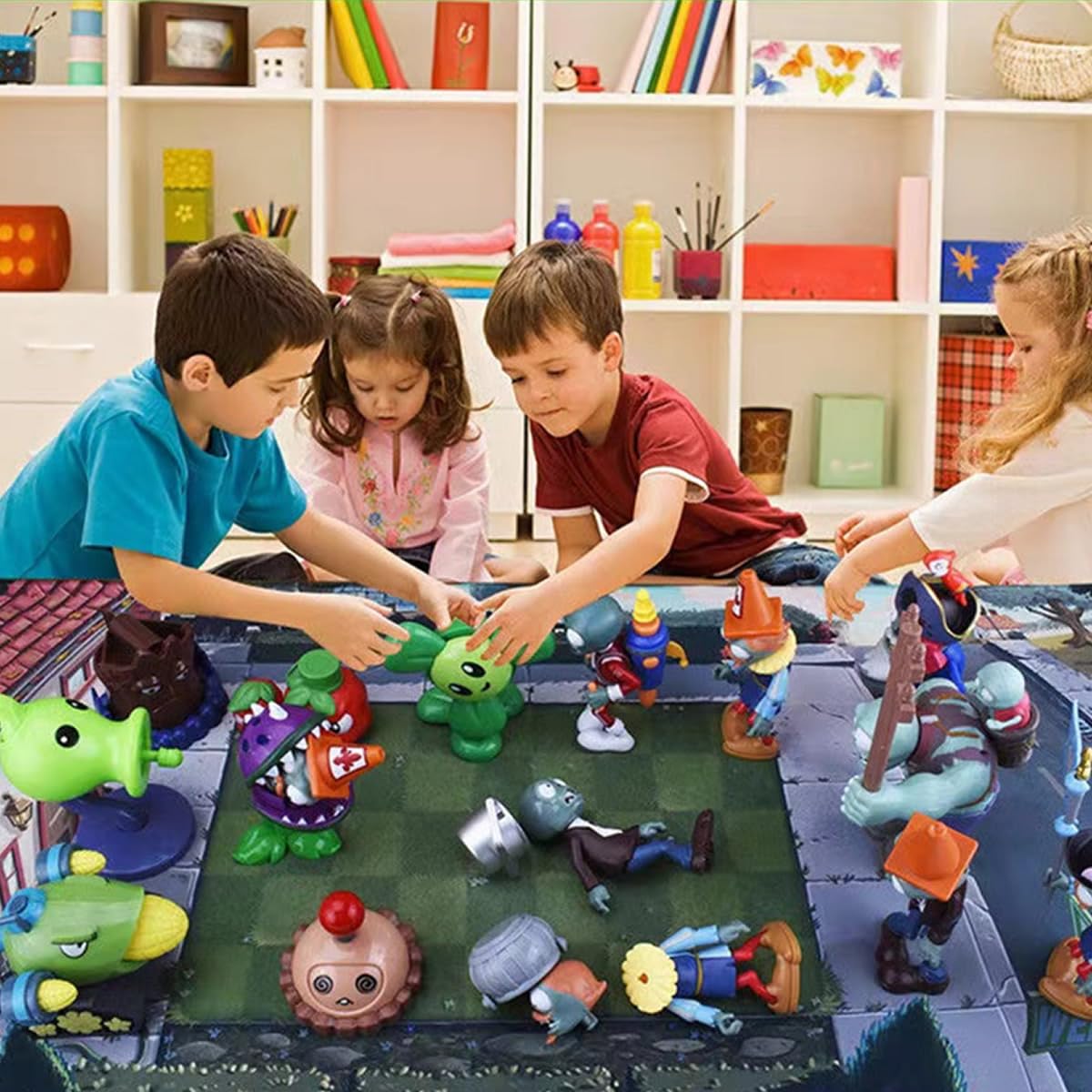 SENSHUNUO 12pcs Plants Zombie Action Figures and Game Scene Toys for Kids?Christmas, New Year, and Birthday Gifts Set