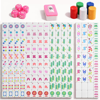 American Mahjong Set, 160 Pink Acrylic Tiles for Adults