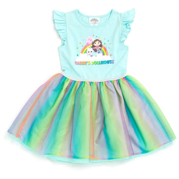 DREAMWORKS GABBY'S DOLLHOUSE Little Girls' Sleeveless Tutu Dress Gabby Pandy Blue 6