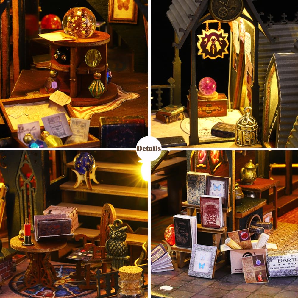 Yuzhen DIY Miniature Dollhouse with Furniture and LED Lights, Wooden Dollhouse Includes Dustcover and Music Movement