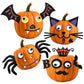 16 Packs Foam Pumpkin Decorating Kit - Pumpkin Foam Stickers for Decorating - 4 Style Holiday Decor Kits for Kids Cat, Bat, Spider Craft Stickers