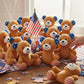 Fun Express 4 1/4" x 4 1/2" Patriotic Stars & Stripes Stuffed Bears - 12 Pieces